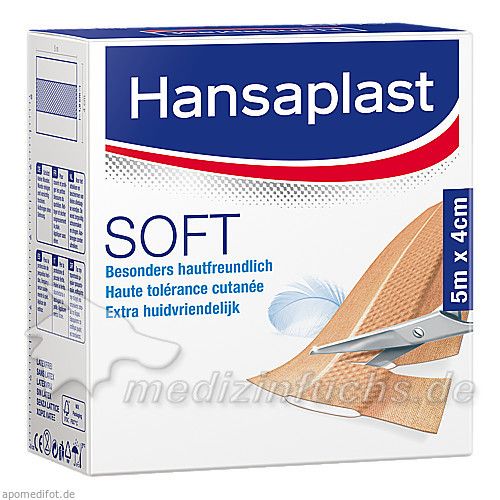 Hansaplast Soft 5mx4cm Rolle, 1 ST