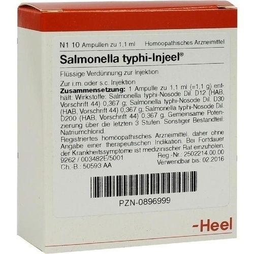 SALMONELLA TYPHI INJ NOS, 10 ST