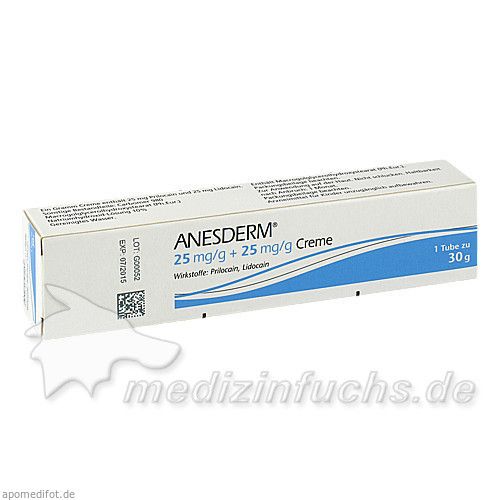 ANESDERM 25mg/g + 25mg/g Creme, 30 G
