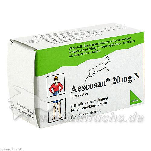 AESCUSAN 20mg N, 100 ST