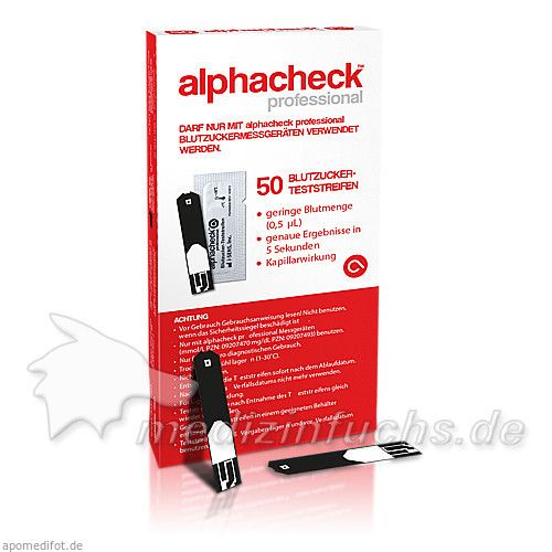 alphacheck professional Blutzuckerteststreifen, 50 ST