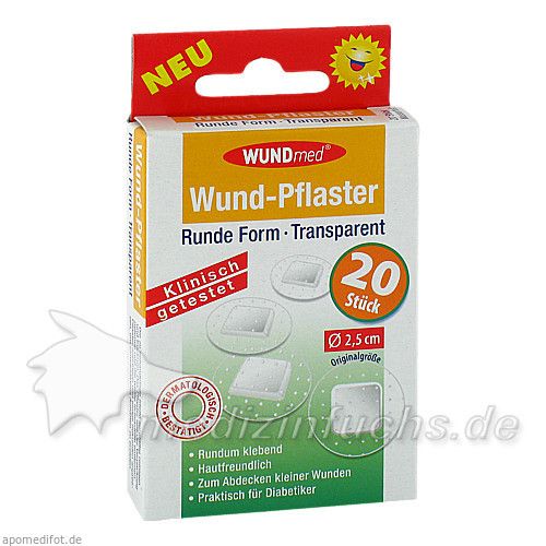 WUNDPFLASTER 2,5 cm rund transparent, 20 ST