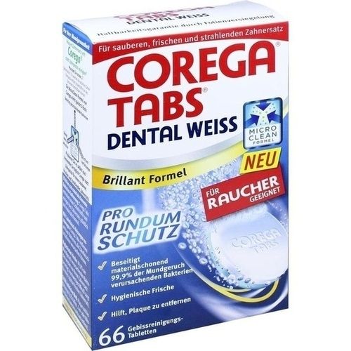 COREGA Tabs Dental Weiss fuer Raucher, 66 ST