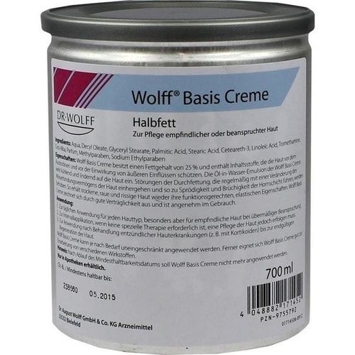 WOLFF Basiscreme halbfett, 700 ML